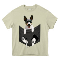 Mossy rat terrier dog in pocket, rattie puppy, ratting terrier t shirt Heavy Core Tee - linhVisuals