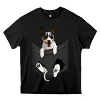 Black rat terrier dog in pocket, rattie puppy, ratting terrier t shirt Heavy Core Tee - linhVisuals