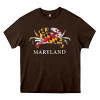 Chocolate Brown retro maryland crab state flag vintage travel tank top Heavy Core Tee - linhVisuals