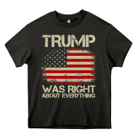 Asphalt vintage usa american flag trump was right about everything pullover ho Heavy Core Tee - linhVisuals