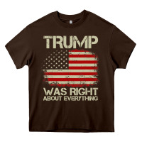 Chocolate Brown vintage usa american flag trump was right about everything pullover ho Heavy Core Tee - linhVisuals