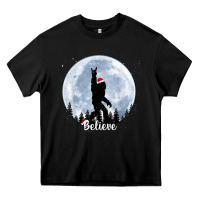 Black santa bigfoot christmas rock funny sasquatch believe xmas t shirt Heavy Core Tee - linhVisuals