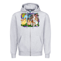 Heather Grey easter farm chicks and bunny Zipper Hoodie - RanaPortraitStore
