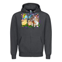 Smoke easter farm chicks and bunny Zipper Hoodie - RanaPortraitStore