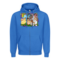 True Royal easter farm chicks and bunny Zipper Hoodie - RanaPortraitStore