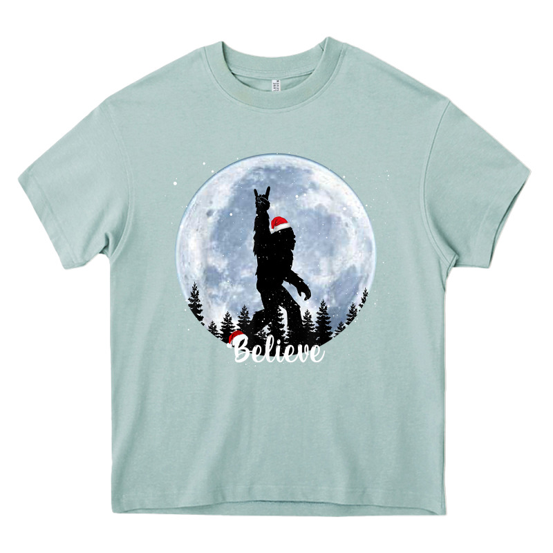 Santa Bigfoot Christmas Rock Funny Sasquatch Believe Xmas T Shirt Heavy Core Tee by linhVisuals | Teevron