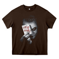 Chocolate Brown us dc dark knight photo why so serious 01 black h pullover hoodie Heavy Core Tee - linhVisuals