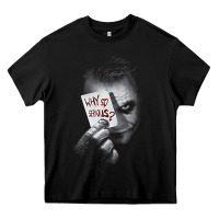 Black us dc dark knight photo why so serious 01 black h pullover hoodie Heavy Core Tee - linhVisuals