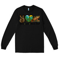 Black Peace Love Brown Trout Long Sleeve Tee - LillyAllenDesigns