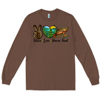 Chestnut Peace Love Brown Trout Long Sleeve Tee - LillyAllenDesigns