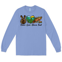 Colony Blue Peace Love Brown Trout Long Sleeve Tee - LillyAllenDesigns