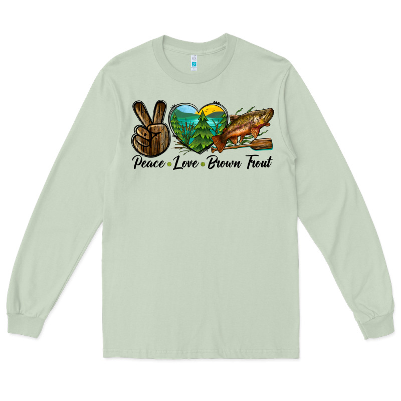 Peace Love Brown Trout Long Sleeve Tee by LillyAllenDesigns | Teevron