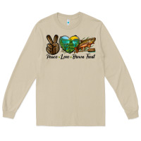 Mushroom Peace Love Brown Trout Long Sleeve Tee - LillyAllenDesigns