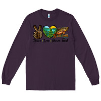 Plum Peace Love Brown Trout Long Sleeve Tee - LillyAllenDesigns