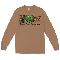 Toasted Coconut Peace Love Brown Trout Long Sleeve Tee - LillyAllenDesigns
