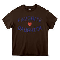 Chocolate Brown womens favorite daughter heart distressed vintage faded classic t shir Heavy Core Tee - linhVisuals