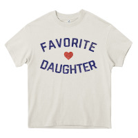 Cream womens favorite daughter heart distressed vintage faded classic t shir Heavy Core Tee - linhVisuals