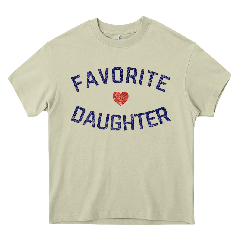 Womens Favorite Daughter Heart Distressed Vintage Faded Classic T Shir Heavy Core Tee by linhVisuals | Teevron