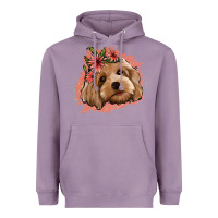 Lavender cockapoo floral pink glitter Heavyweight Hoodie - Jasminsmagicworld