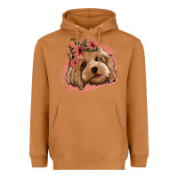 Meerkat cockapoo floral pink glitter Heavyweight Hoodie - Jasminsmagicworld