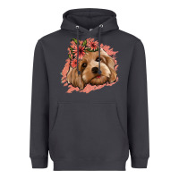 Smoke cockapoo floral pink glitter Heavyweight Hoodie - Jasminsmagicworld