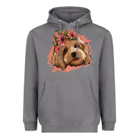 Storm cockapoo floral pink glitter Heavyweight Hoodie - Jasminsmagicworld