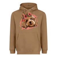 Toasted Coconut cockapoo floral pink glitter Heavyweight Hoodie - Jasminsmagicworld