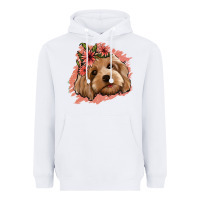 White cockapoo floral pink glitter Heavyweight Hoodie - Jasminsmagicworld