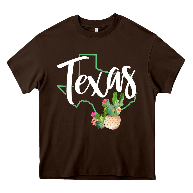 Texas State Map Pride Cactus Vintage Texas Sweatshirt Heavy Core Tee by linhVisuals | Teevron