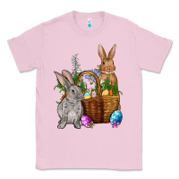 Bubblegum Pink Bunnys carrots eggs with basket easter Classic Tee - OliviaCreatesArt
