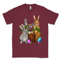 Burgundy Bunnys carrots eggs with basket easter Classic Tee - OliviaCreatesArt