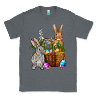 Charcoal Heather Bunnys carrots eggs with basket easter Classic Tee - OliviaCreatesArt