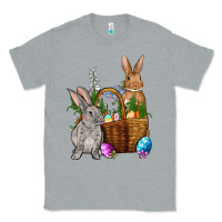 Heather Grey Bunnys carrots eggs with basket easter Classic Tee - OliviaCreatesArt