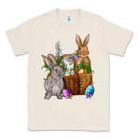 Natural Bunnys carrots eggs with basket easter Classic Tee - OliviaCreatesArt