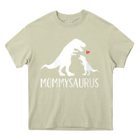 Mossy womens mommysaurus mom and baby dinosaur v neck t shirt Heavy Core Tee - linhVisuals