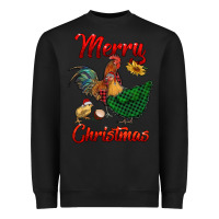 Black merry christmas chickens Heavyweight Sweatshirt - RanaPortraitStore
