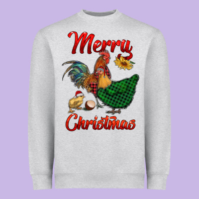 Merry Christmas Chickens Heavyweight Sweatshirt Designed By Ranaportraitstore
