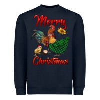 Navy merry christmas chickens Heavyweight Sweatshirt - RanaPortraitStore