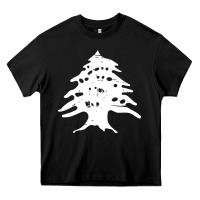 Black retro lebanon cedar lebanese Heavy Core Tee - linhVisuals