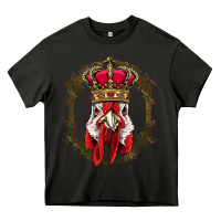 Asphalt chicken chick king chicken wearing crown queen chicken animal 228 roos Heavy Core Tee - linhVisuals