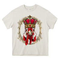 Cream chicken chick king chicken wearing crown queen chicken animal 228 roos Heavy Core Tee - linhVisuals