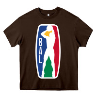 Chocolate Brown basketball africa league Heavy Core Tee - linhVisuals