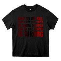 Black why do we kill people who kill people to show that killing people Heavy Core Tee - linhVisuals