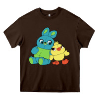 Chocolate Brown bunny and ducky Heavy Core Tee - linhVisuals