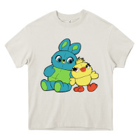 Cream bunny and ducky Heavy Core Tee - linhVisuals