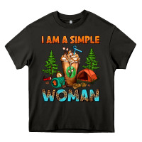 Asphalt I Am A Simple Woman Camping Frappe Heavy Core Tee - FaDigitalArtStudio