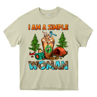 Mossy I Am A Simple Woman Camping Frappe Heavy Core Tee - FaDigitalArtStudio