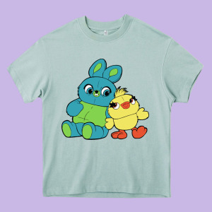 Bunny And Ducky Heavy Core Tee Designed By Linhvisuals