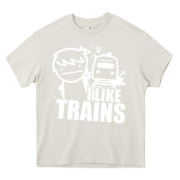 Cream i like trains Heavy Core Tee - linhVisuals