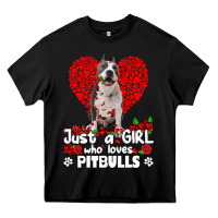 Black pitbull lover dog roses funny just a girl who loves pitbull 213 pitbul Heavy Core Tee - linhVisuals
